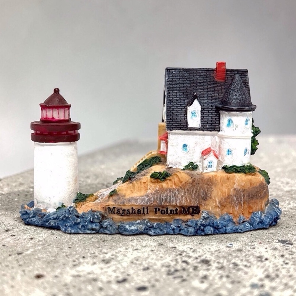 Lighthouse Collection-Marshall Point Port Clyde, ME Figurine Resin EUC